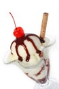 Vanilla and Chocolate Ice Cream Sundae Royalty Free Stock Photo