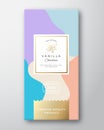 Vanilla Chocolate Label. Abstract Vector Packaging Design Layout with Soft Realistic Shadows. Modern Typography, Hand Royalty Free Stock Photo