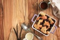 Vanilla Cinnamon Raisin Bread and Butter Pudding Royalty Free Stock Photo