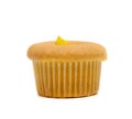 Vanilla cup cake isolated on white background Royalty Free Stock Photo