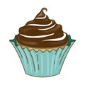 Vanilla Cupcake with Dark Chocolate Icing