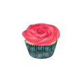 Vanilla cupcake with rose buttercream icing Royalty Free Stock Photo