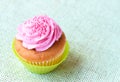 Vanilla cupcake with strawberry icing Royalty Free Stock Photo