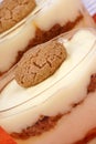 Vanilla custard and amaretti dessert Royalty Free Stock Photo