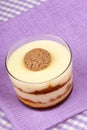 Vanilla custard and amaretti dessert Royalty Free Stock Photo