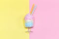 Vanilla desert. Minimal style. Multicolored cotton candy Royalty Free Stock Photo