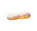 Watercolor vanilla eclair