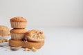 Vanilla fresh baked muffins with nuts and berries Royalty Free Stock Photo