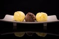 Ice Cream ball with Chocolate Sauce Royalty Free Stock Photo