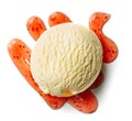 Vanilla ice cream ball Royalty Free Stock Photo