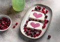 vanilla ice cream with berry heart filling Royalty Free Stock Photo