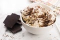 Vanilla ice cream with chocolate chips - straciatella Royalty Free Stock Photo