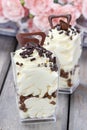 Vanilla ice cream with chocolate sprinkles Royalty Free Stock Photo