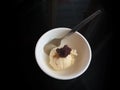 Vanilla Ice Cream closeup scoop. Royalty Free Stock Photo