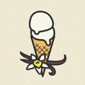 Vanilla ice cream cone Royalty Free Stock Photo
