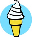 vanilla ice cream cone vector illustration Royalty Free Stock Photo