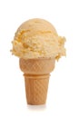 Vanilla ice cream cone a white Royalty Free Stock Photo