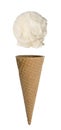 Vanilla Ice Cream Cone on White Royalty Free Stock Photo