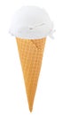 Vanilla ice cream in the cone on white background with clipping path Royalty Free Stock Photo