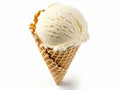 Vanilla Ice Cream Cone on White Royalty Free Stock Photo