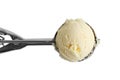 Vanilla ice cream and metal ice cream scoop Royalty Free Stock Photo