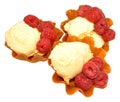 Vanilla Ice Cream With Raspberries Royalty Free Stock Photo