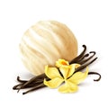 Vanilla Ice Cream Scoop Realistic Royalty Free Stock Photo