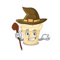 Vanilla ice cream sneaky and tricky witch cartoon character Royalty Free Stock Photo