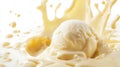 Vanilla ice cream splash, creamy backdrop, dessert Royalty Free Stock Photo
