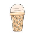 Vanilla ice cream in waffer cone Royalty Free Stock Photo