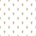 Vanilla ice cream in a waffle cone pattern