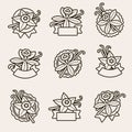 Vanilla labels and elements set. Collection icon vanilla. Vector