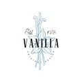 Vanilla logo original design estd 1978, culinary spice emblem vector Illustration on a white background