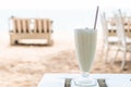 vanilla milkshake smoothie Royalty Free Stock Photo