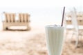 vanilla milkshake smoothie Royalty Free Stock Photo