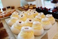 Vanilla mini cakes on a plate Royalty Free Stock Photo