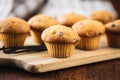 Vanilla muffins. Sweet cupcakes and vanilla pods Royalty Free Stock Photo