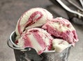 Vanilla and raspberry ice cream Royalty Free Stock Photo