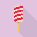 Vanilla red popsicle icon, flat style