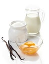 Vanilla sauce ingredients Royalty Free Stock Photo