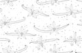 Vanilla seamless pattern. Flower and pod. Background with spice Royalty Free Stock Photo