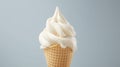Vanilla Soft Ice Cream Cone. Ice cream in a waffle cone, ice cream in a waffle cup. AI Generative Royalty Free Stock Photo