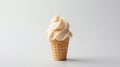 Vanilla Soft Ice Cream Cone. Ice cream in a waffle cone, ice cream in a waffle cup. AI Generative Royalty Free Stock Photo