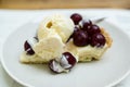 Vanilla tart with fresh cherries Royalty Free Stock Photo