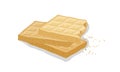 Vanilla wafers. Wheaten brussels waffles, sweet gaufres. Pastry, baking, dessert.