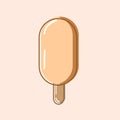 Vanilla yellow cold ice cream on a peach background