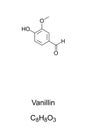 Vanillin, component of vanilla bean extract, chemical formula