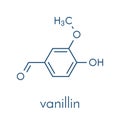 Vanillin vanilla extract molecule. Skeletal formula. Royalty Free Stock Photo
