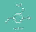 Vanillin vanilla extract molecule. Skeletal formula. Royalty Free Stock Photo