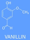 Vanillin vanilla extract molecule. Skeletal formula. Chemical structure Royalty Free Stock Photo